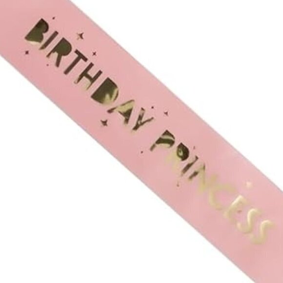 Pink & Gold Disney "Birthday Princess" Party Sash - 1 Count | BRAND NEW IN PKG. - Picture 5 of 8
